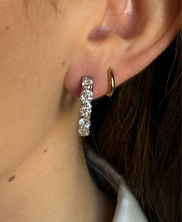 4.27 CTW Round Brilliant Diamond Inside Out Hoop Earrings