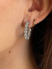 5.14 CTW Round Brilliant Diamond Inside Out Hoop Earrings