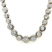 Natural 7.0 CTW Round Brilliant Diamonds Set in 14K White Gold Necklace