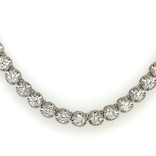 Diamond Necklace App. 5.06 CTW Round Brilliant Diamonds in 14K White Gold