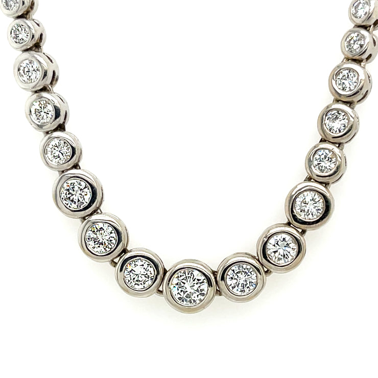 Bezel-Set Round Brilliant Diamond Necklace