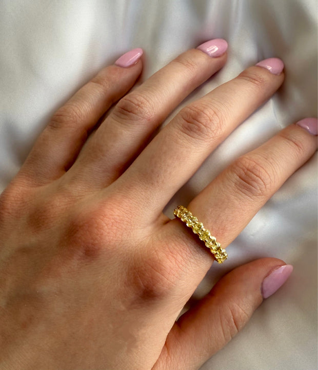 Oval Yellow Diamond Eternity Band