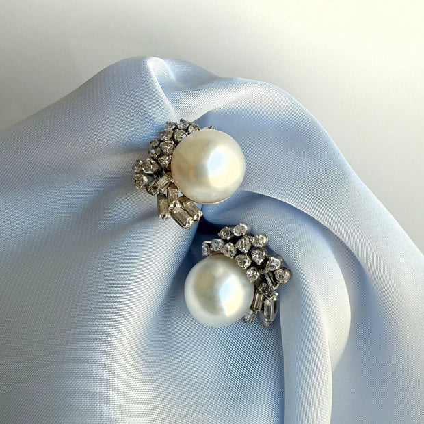 Mother of Pearl Diamond Earrings