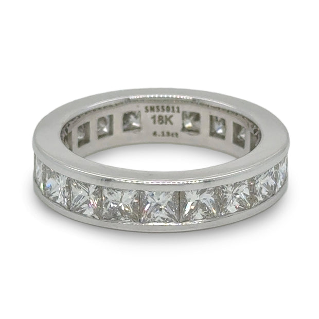 Channel Set Princess Cut Eternity Band