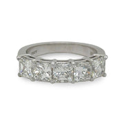 Radiant Cut Diamond Half Eternity Band