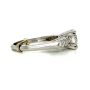 Close up details on this antique diamond ring.