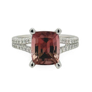 Pink Tourmaline Split Shank Ring