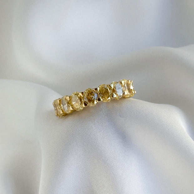 Fancy Yellow Diamond Oval Eternity Band
