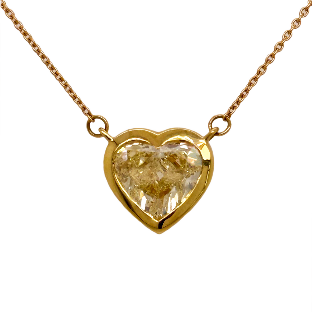 2.18 CT Yellow Diamond Heart Necklace in 18K Yellow Gold – Jahan Diamond  Imports, image size:1024x1024
