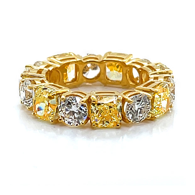 Natural Fancy Yellow and White Diamond Ring