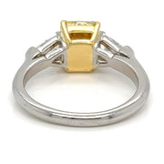 Platinum 18K Yellow Gold 2.15 CT Fancy Yellow Radiant 0.60 CTW Kite Diamonds