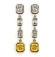 Fancy Yellow Diamond Dangle Earrings