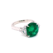4.01 CT Colombian Emerald and .90 CTW Diamond Ring, AGL Certified set in Platium