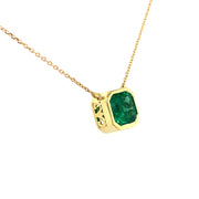1.30 ct Emerald set in 18k Yellow Gold Necklace