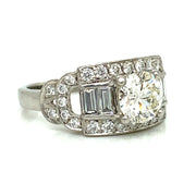 Vintage 1.01 ct Round Brilliant Diamond Engagement Ring