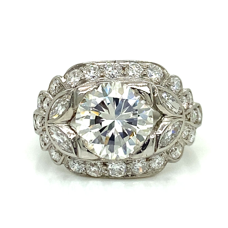 Antique 1.84 ct Round Brilliant Diamond Engagement Ring