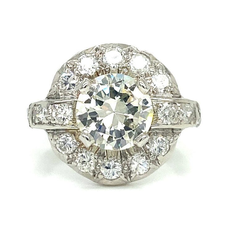 Antique 1.20 ct Round Brilliant Diamond Engagement Ring set in Platinum