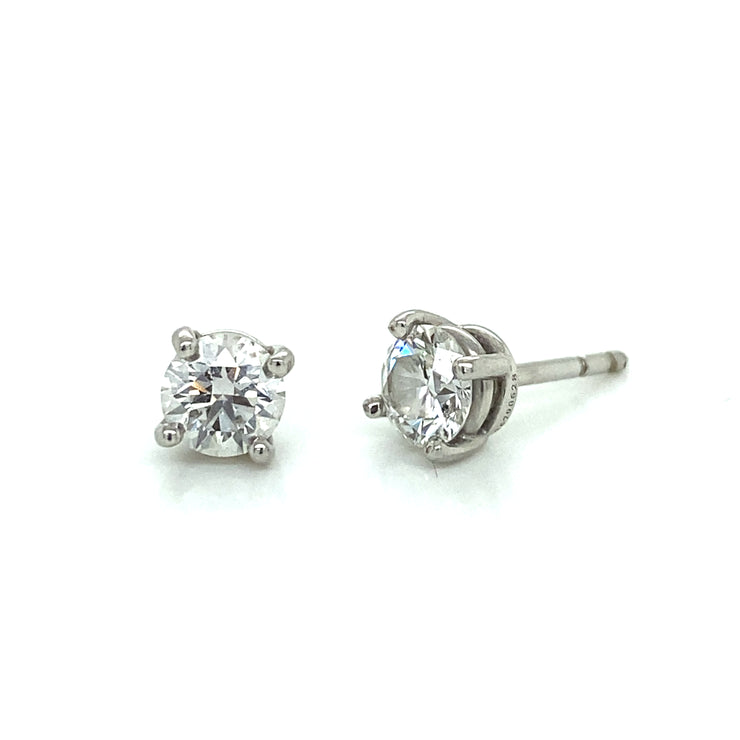 Authentic Tiffany & Co. Diamond Stud Earrings 1.14 ctw H VVS1 and VVS2