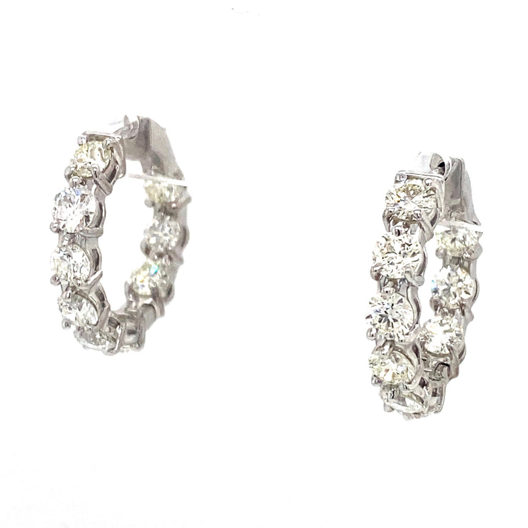 4.27 ctw Round Brilliant Diamond Inside Out Hoop Earrings