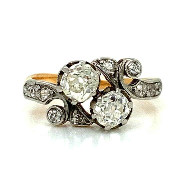 Whispers of the past live within this exquisite antique ring, where old rose cut diamonds shimmer with a quiet, romantic light. 