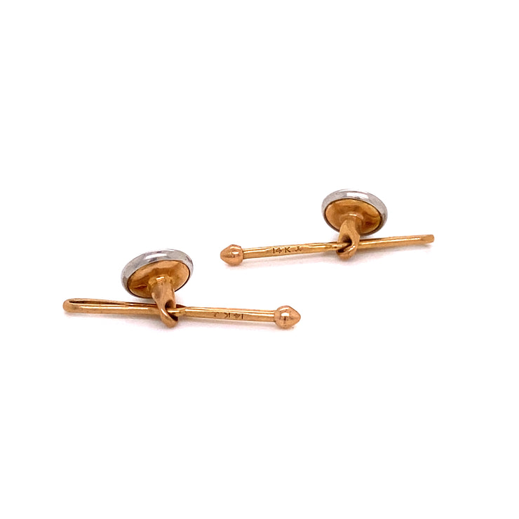 Antique Yellow Gold and Pearl Cuff Links