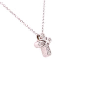 Cross Necklace 0.20 CTW Princess Cut Diamonds set in 14 KWG