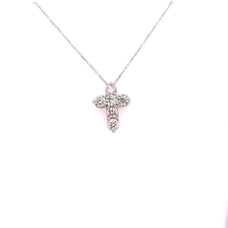 Diamond Cross Necklace 1.90 CTW set in 14 KWG