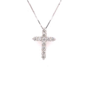 Stunning 1.00ct diamond cross pendant in white gold.