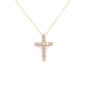 1.50 CTW Diamond Cross Necklace set in 14 KYG