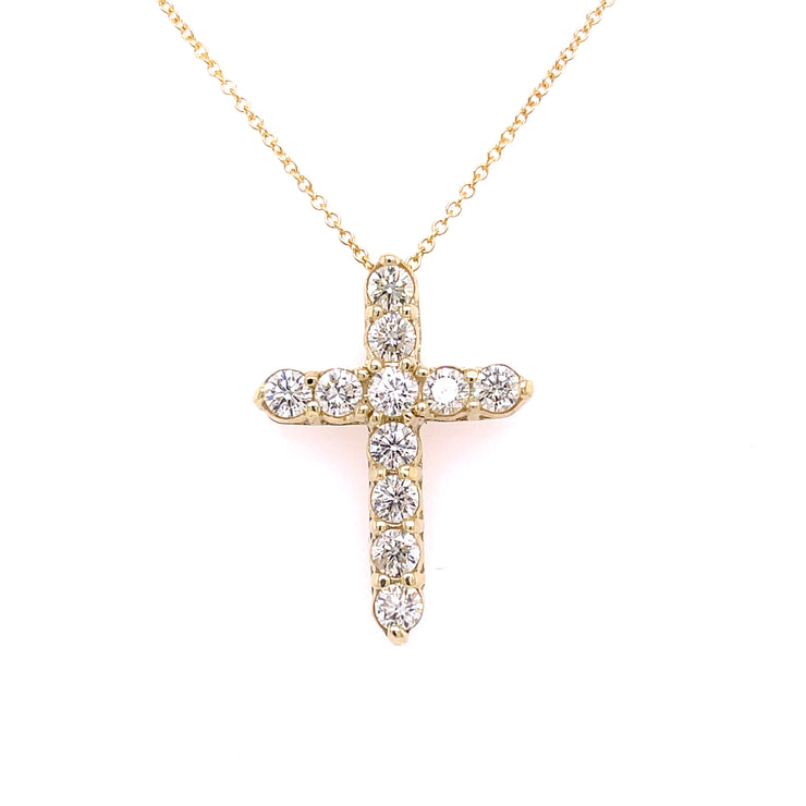 1.50 CTW Diamond Cross Necklace set in 14 KYG