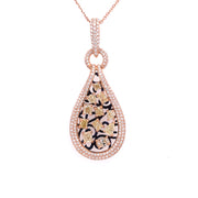 Rose gold pendant featuring fancy yellow diamonds and acented with natural round brilliant diamonds.