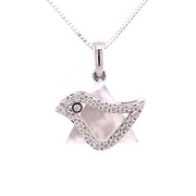 0.18 CTW Diamond and Mother of Pearl Dove Star of David Necklace set in 18 KWG - PENDANT ONLY
