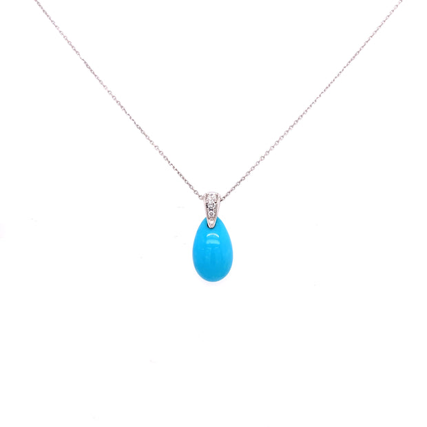 4.12 carat natural Sleeping Beauty turquoise in an elegant teardrop shape.