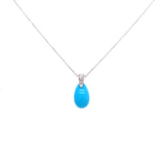 Tear drop turquoise and diamond pendant
