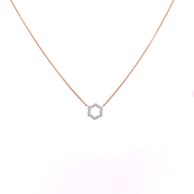 A straight view of the diamonds set in luminous white gold.