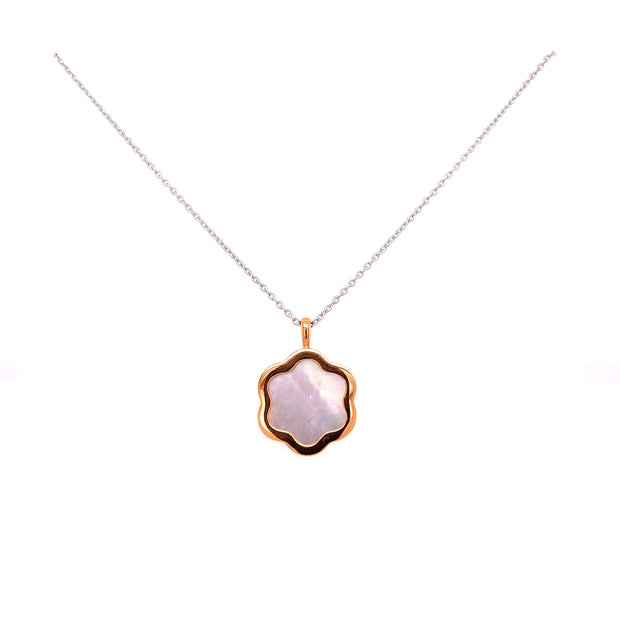 Front view of Mother of Pearl necklace.