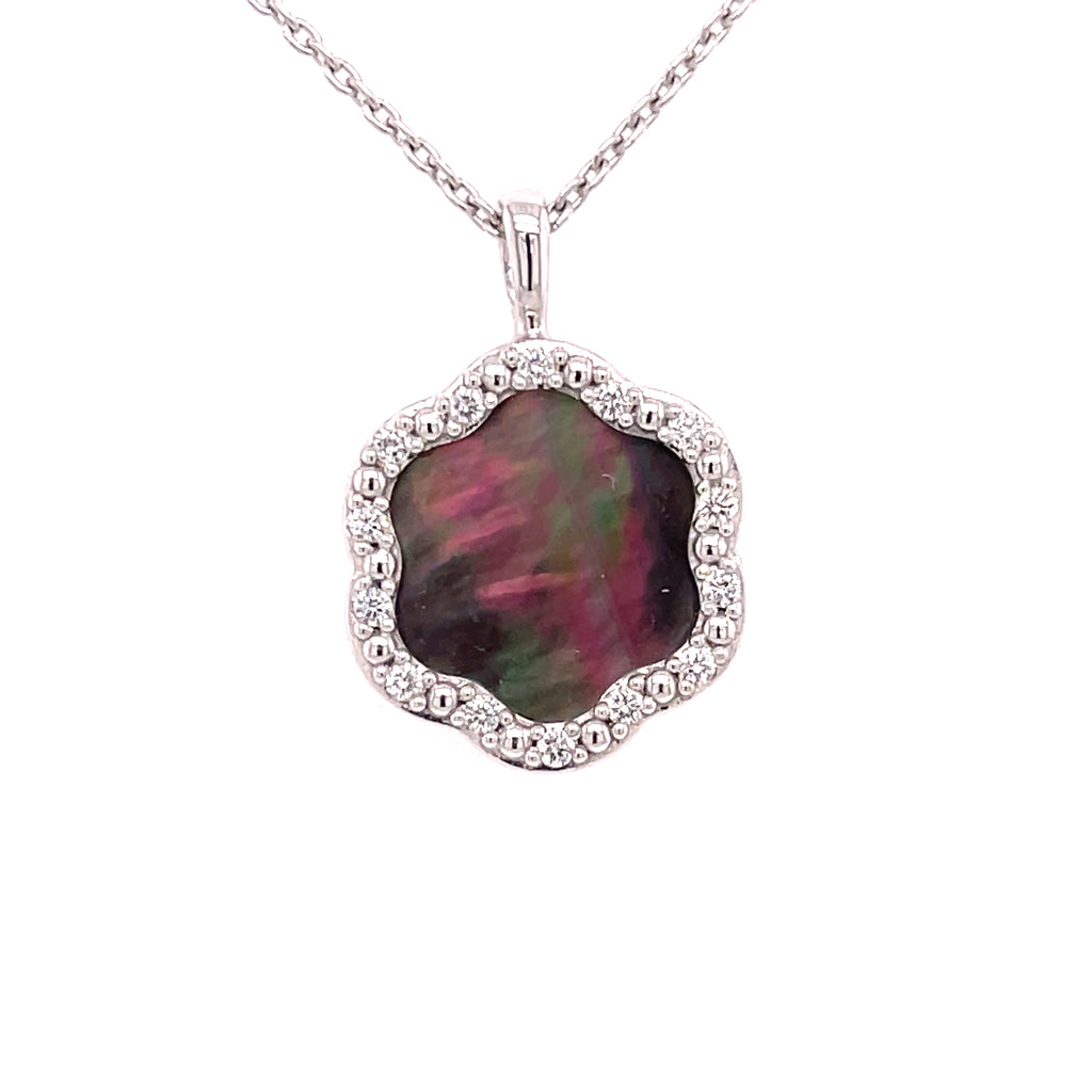 0.79 ctw Pink Sapphire and Diamond Pendant in 14k white gold [clone]