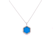 Diamond accented turqouise Daniella necklace.