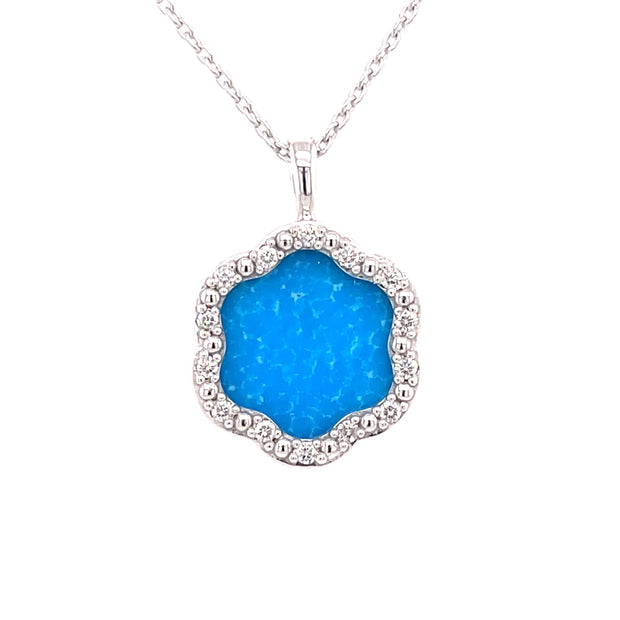 Luminous and bold, the Turquoise and Diamond Daniella Necklace is a vibrant expression of timeless elegance.