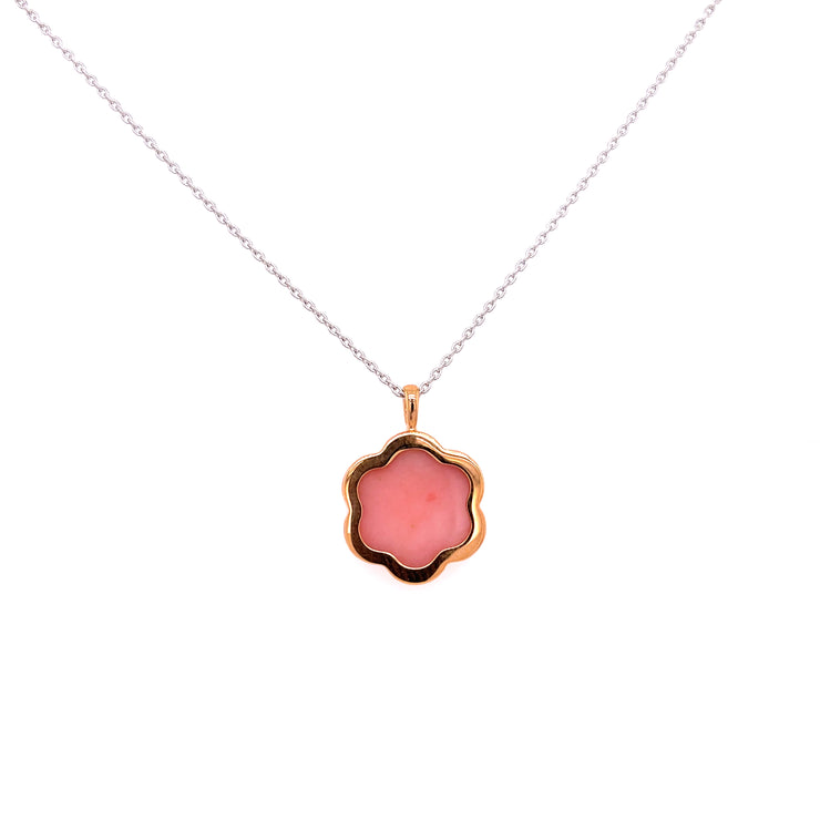 3.34 CT Pink Opal and Diamond Daniella Necklace Set in 18 KWYG