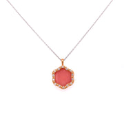 3.45 CT Pink Opal and 0.21 CTW Diamond Daniella Necklace Set in 18KWYG