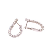 1.40 CTW Round Brilliant Cut Diamond Hoop Earrings set in 14 KWG