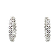 A closer look at the diamond hoop earrings.