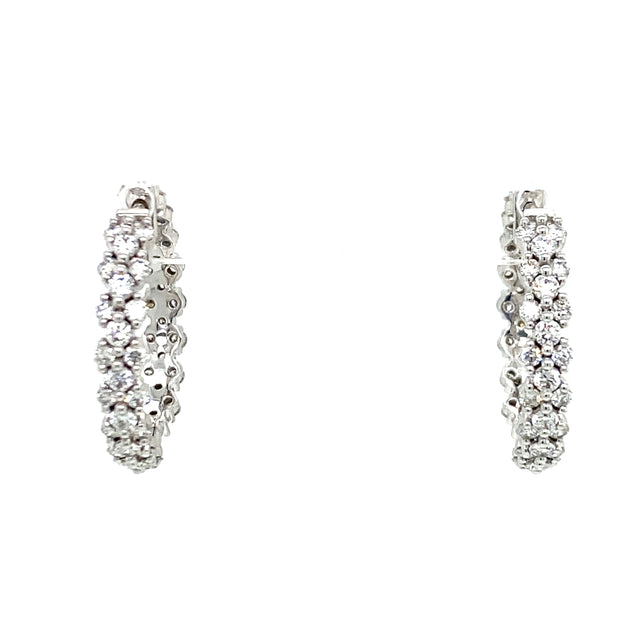 A closer look at the diamond hoop earrings.