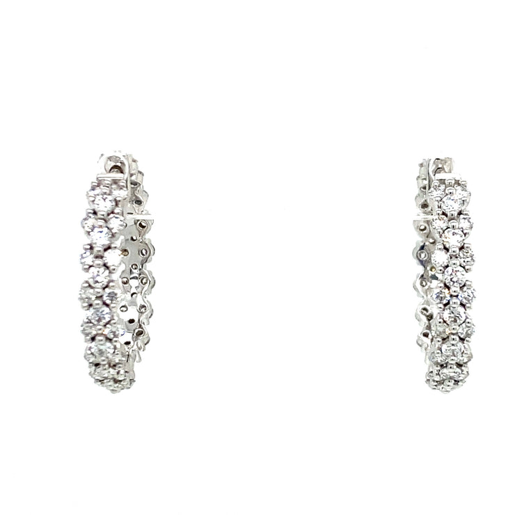 A closer look at the diamond hoop earrings.