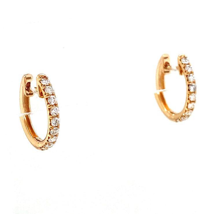 Diamond hoops earings.