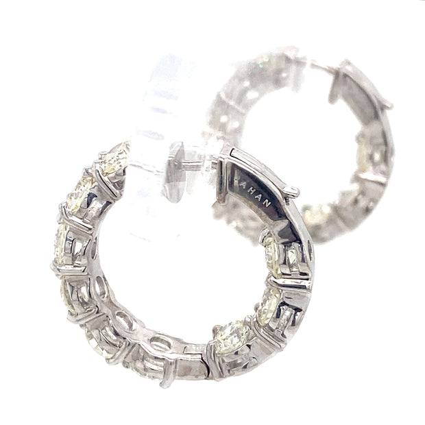 4.27 ctw Round Brilliant Diamond Inside Out Hoop Earrings