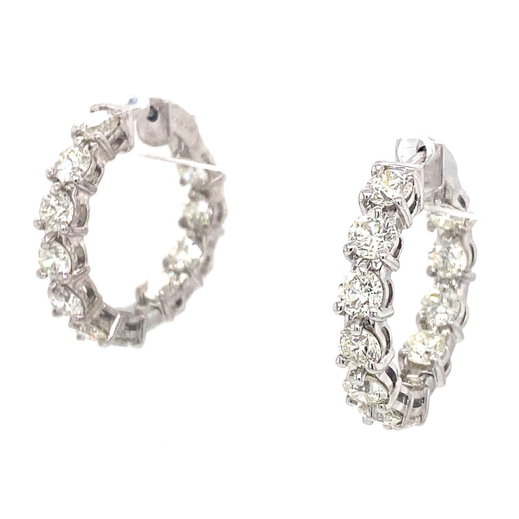 5.14 ctw Round Brilliant Diamond Inside Out Hoop Earrings