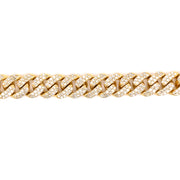 Cuban Link Chain Bracelet with Diamonds set in 14 KYG