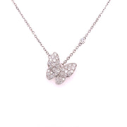 0.88 CTW Round Brilliant Cut Diamond Butterfly Necklace set in 18 KWG